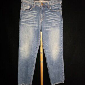 J BRAND for Theory Alma Cropped High Rise Straight Jeans 25